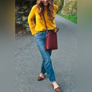 Anthropologie Goldenrod Sweater with Detailed Back Design